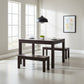 Tanaka Solid Mahogany Dining Table + 2 Benches, 180cm in Chocolate - Chocolate Wood