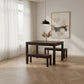TANAKA 180CM SOLID MAHOGANY DINING TABLE + 2 BENCHES IN CHOCOLATE - MyChocolateWood