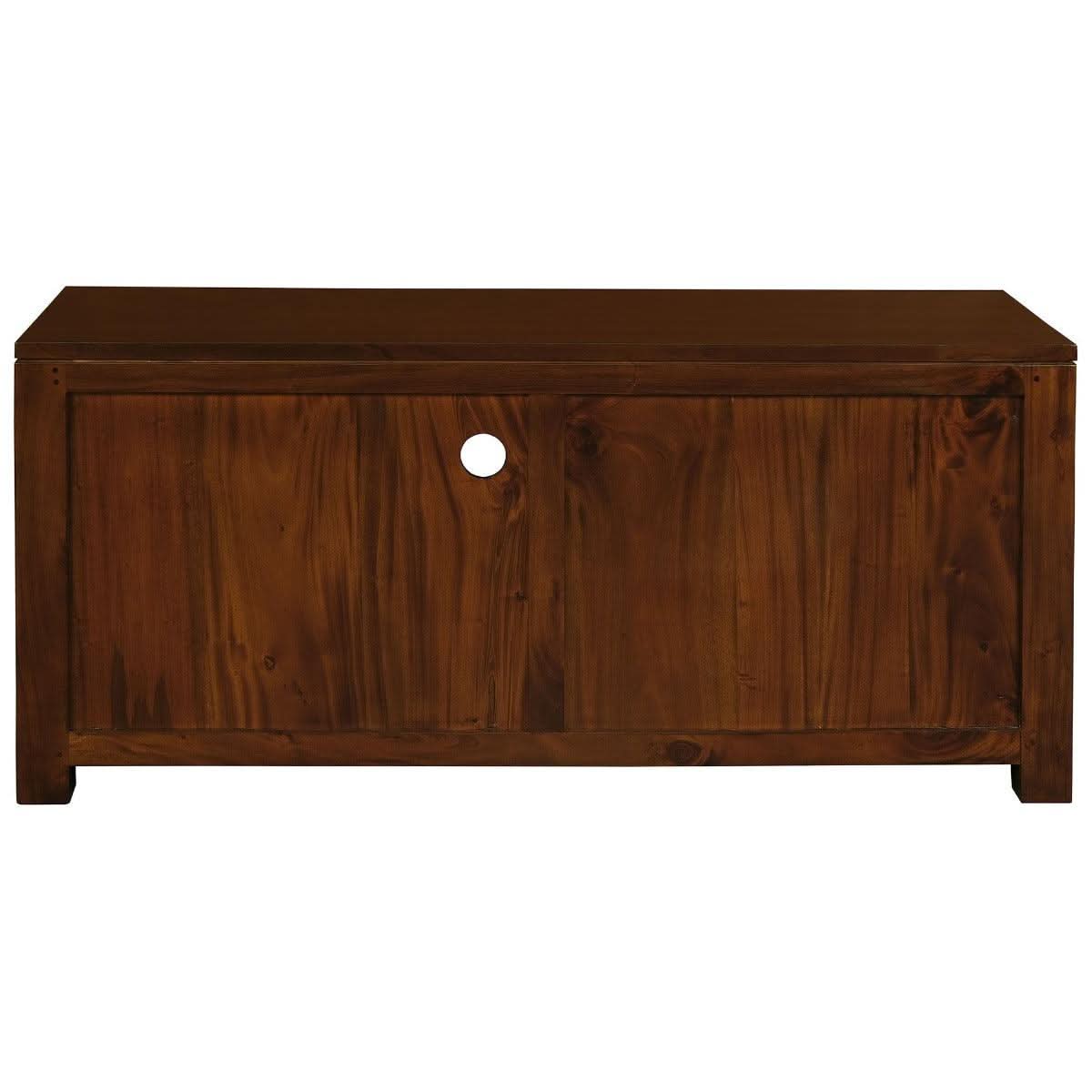 Tanaka Solid Mahogany TV Unit 120cm with 2 Drawers in Mahogany - Chocolate Wood