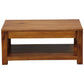 Tanaka Solid Mahogany Double Faced Coffee Table with 2 Drawers in Light Pecan - Chocolate Wood
