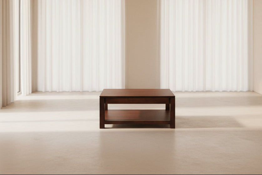 TANAKA SOLID MAHOGANY 2 DRAWERS DOUBLE FACED MAHOGANY COFFEE TABLE IN MAHOGANY - MyChocolateWood