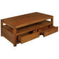 Tanaka Solid Mahogany Coffee Table 120cm with 4 Drawers in Light Pecan - Chocolate Wood