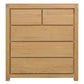 Tanaka 5 Drawer Tallboy / Chest of 5 Drawers in Natural, solid white cedar (Mindi wood) - Chocolate Wood
