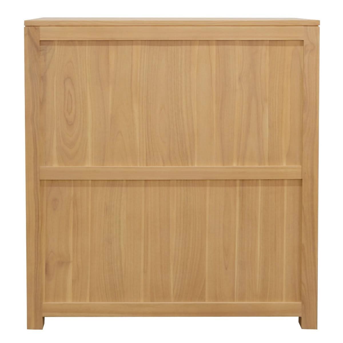 Tanaka 5 Drawer Tallboy / Chest of 5 Drawers in Natural, solid white cedar (Mindi wood) - Chocolate Wood