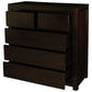 Tanaka 5 Drawer Tallboy / Chest of 5 Drawers in Chocolate - Chocolate Wood