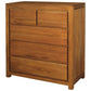 Tanaka 5 Drawer Tallboy / Chest of 5 Drawers in Light Pecan - Chocolate Wood