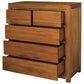 Tanaka 5 Drawer Tallboy / Chest of 5 Drawers in Light Pecan - Chocolate Wood