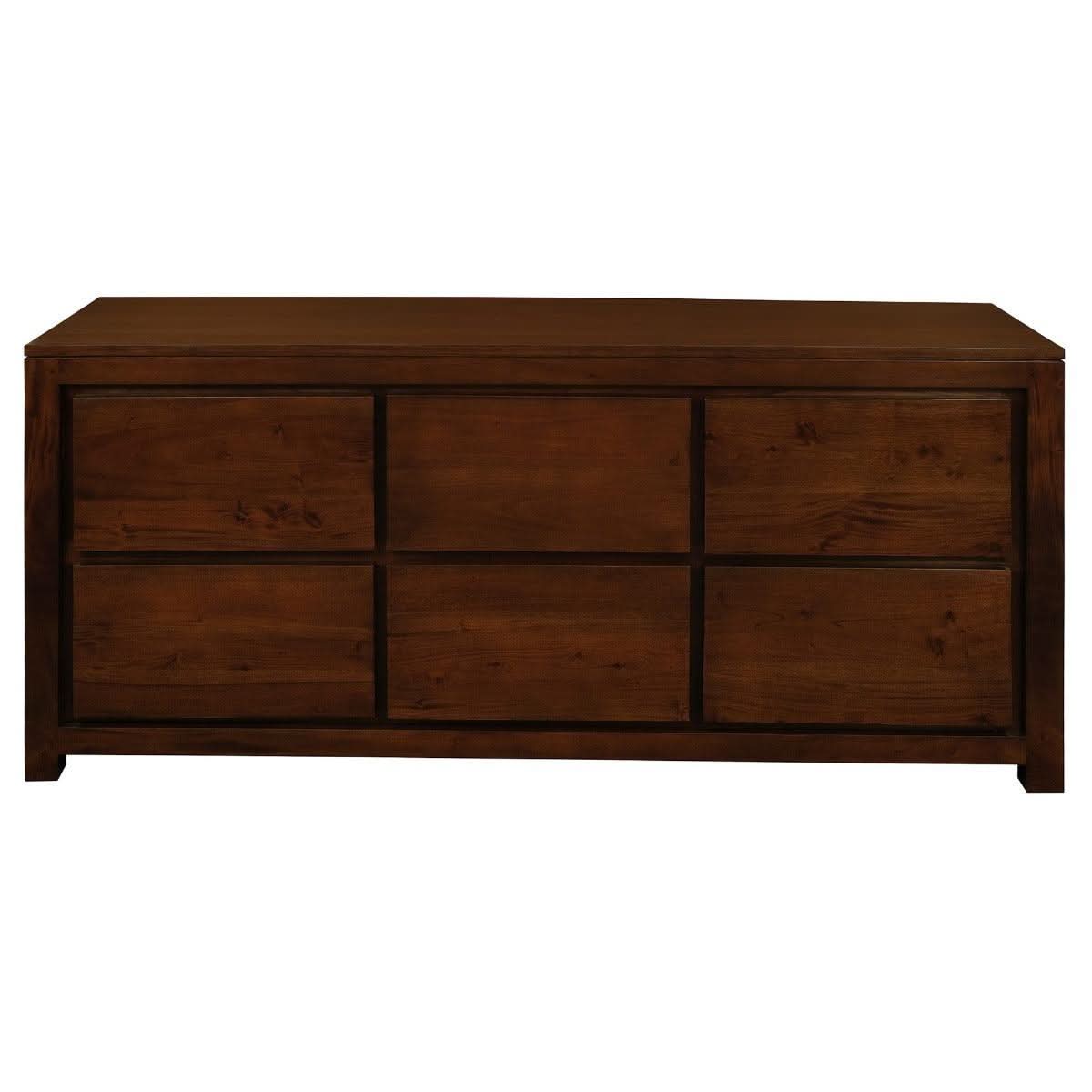 TANAKA SOLID MAHOGANY 6 DRAWER DRESSER IN MAHOGANY/CHEST OF 6 DRAWERS IN MAHOGANY COLOUR - MyChocolateWood