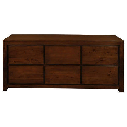 Tanaka Solid Mahogany 6 Drawer Dresser / Chest of 6 Drawers in Mahogany - Chocolate Wood