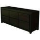 Tanaka Solid Mahogany 6 Drawer Dresser / Chest of 6 Drawers in Chocolate - Chocolate Wood