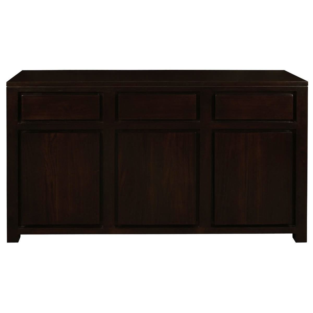 TANAKA SOLID MAHOGANY BUFFET SIDEBOARD 3 DOORS & 3 DRAWERS IN CHOCOLATE FINISH - MyChocolateWood