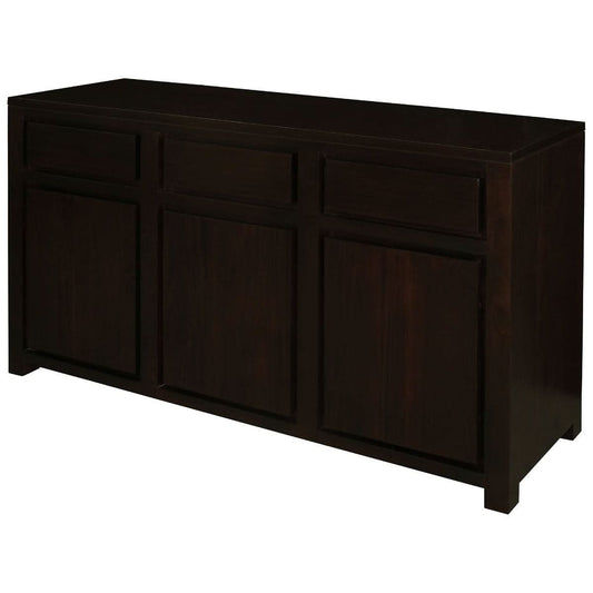 TANAKA SOLID MAHOGANY BUFFET SIDEBOARD 3 DOORS & 3 DRAWERS IN CHOCOLATEÂ FINISH - MyChocolateWood