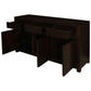 Tanaka Solid Mahogany 3-Door 3-Drawer Buffet in Chocolate open