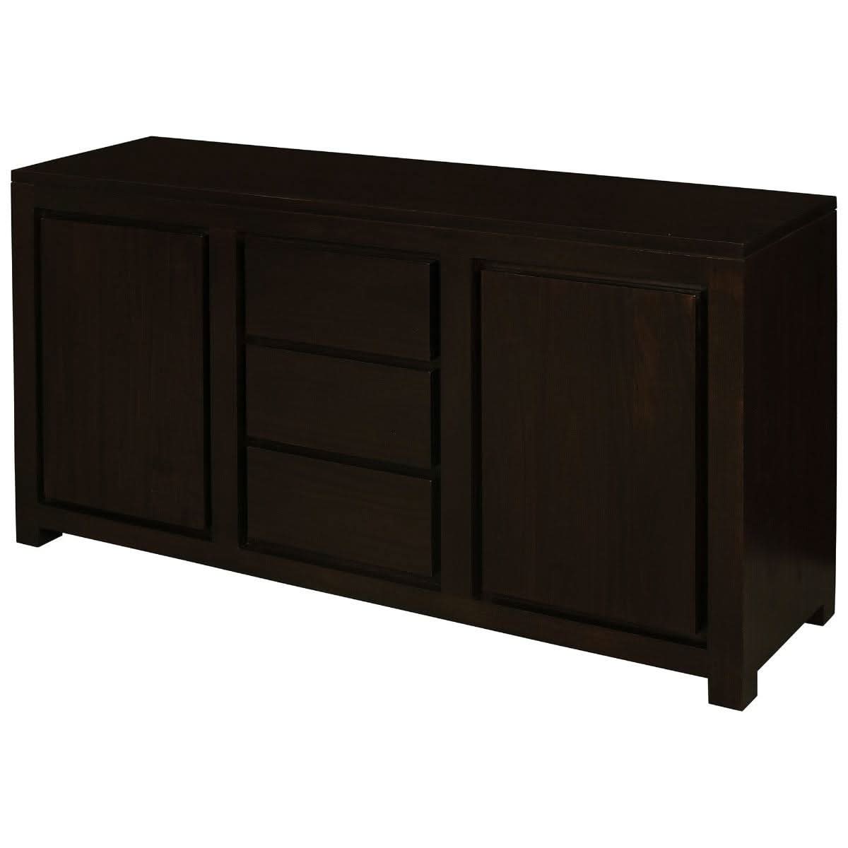 TANAKA SOLID MAHOGANY BUFFET WITH 2 DOORS & 3 DRAWERS IN CHOCOLATE FINISH - MyChocolateWood