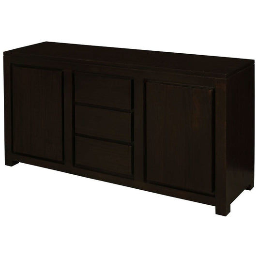 TANAKA SOLID MAHOGANY BUFFET WITH 2 DOORS & 3 DRAWERS IN CHOCOLATE FINISH - MyChocolateWood