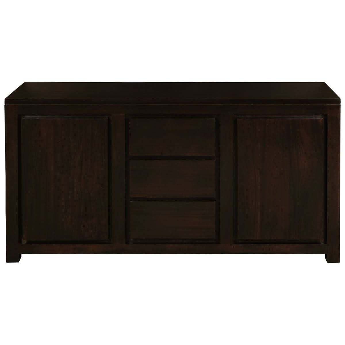 TANAKA SOLID MAHOGANY BUFFET WITH 2 DOORS & 3 DRAWERS IN CHOCOLATE FINISH - MyChocolateWood