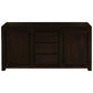Tanaka Solid Mahogany Buffet 150cm with 2 Doors & 3 Drawers in Chocolate - Chocolate Wood