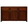 TANAKA SOLID MAHOGANY BUFFET WITH 3 DOORS & 3 DRAWERS IN MAHOGANY FINISH