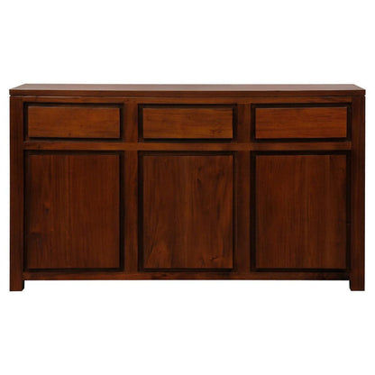 TANAKA SOLID MAHOGANY BUFFET WITH 3 DOORS & 3 DRAWERS IN MAHOGANY FINISH