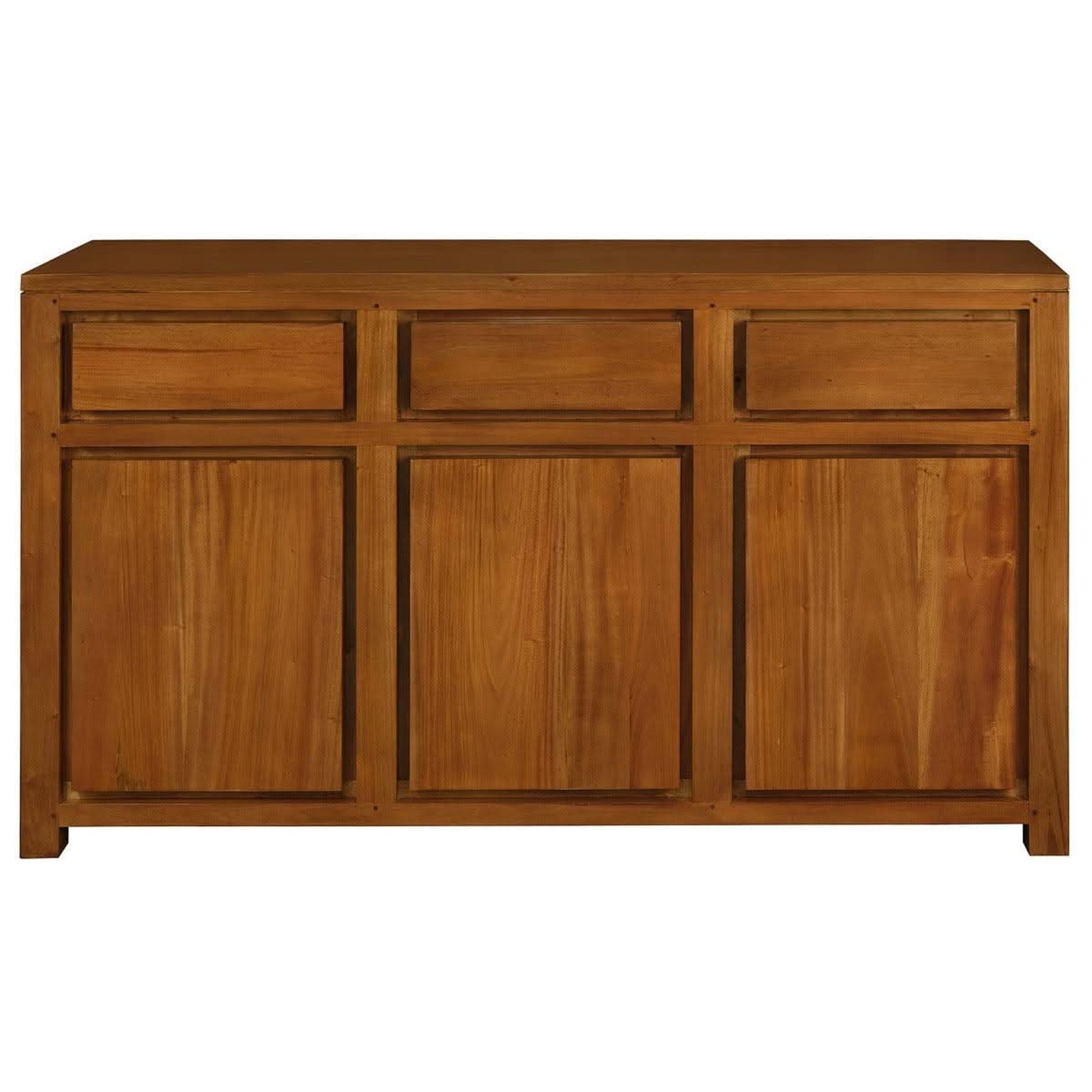 Tanaka Solid Mahogany 3-Door 3-Drawer Buffet in Light Pecan