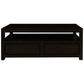 Tanaka Solid Mahogany Coffee Table 120cm with 4 Drawers in Chocolate - Chocolate Wood