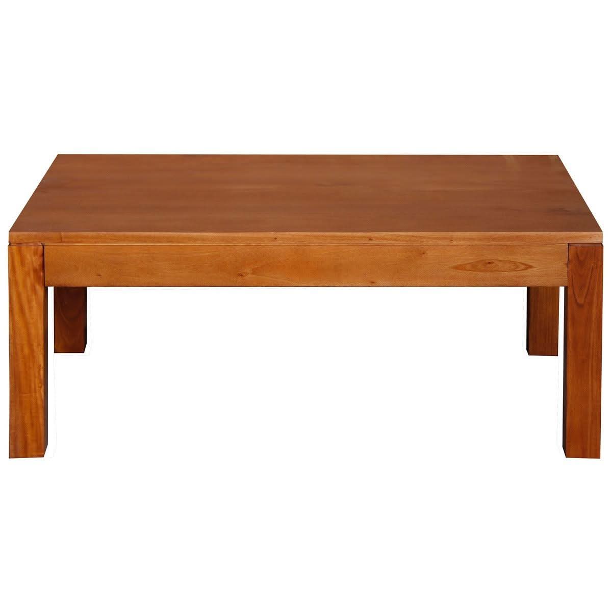 TANAKA SOLID MAHOGANY CONTEMPORARY COFFEE TABLE IN LIGHT PECAN - MyChocolateWood