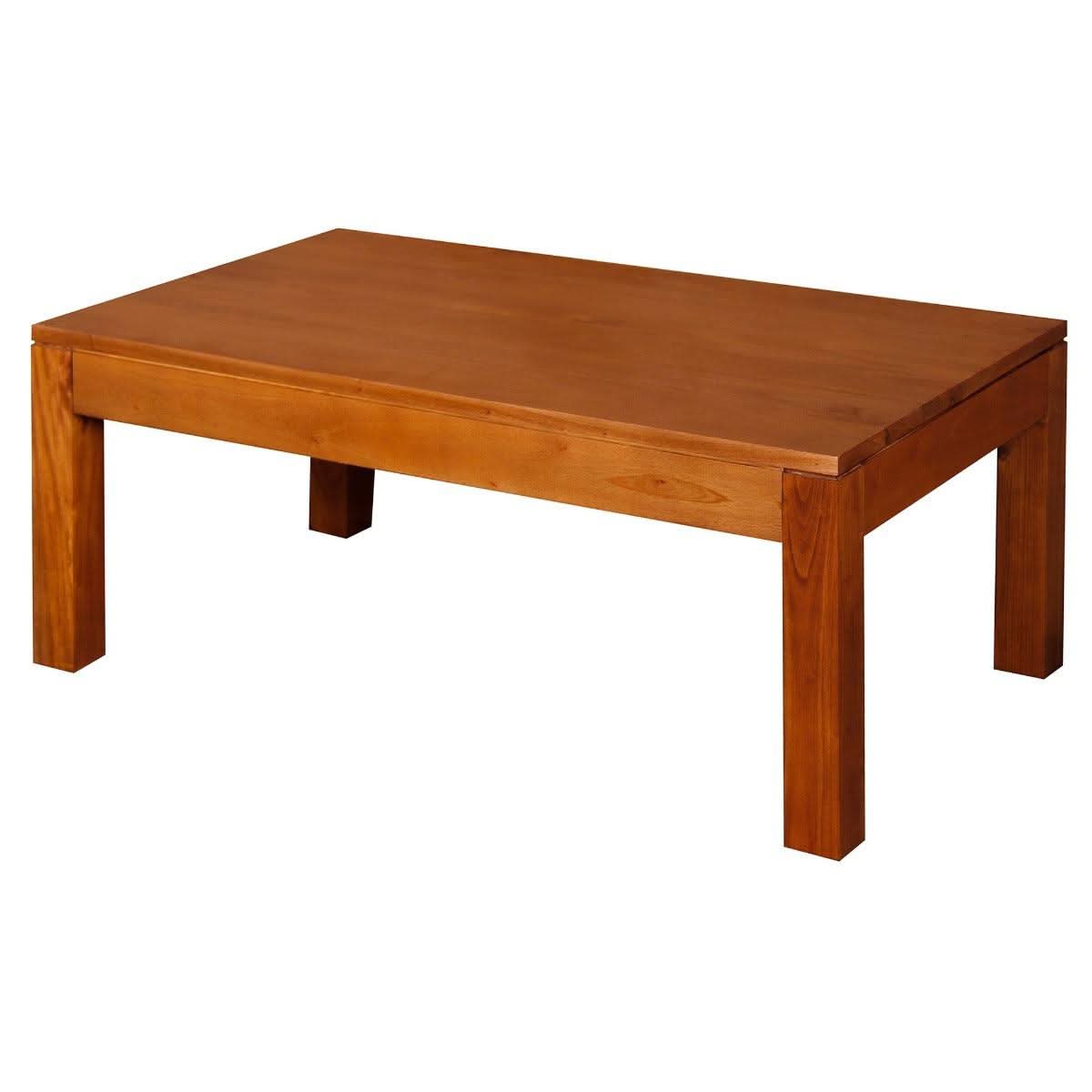Tanaka Solid Mahogany Contemporary Coffee Table in Light Pecan - Chocolate Wood