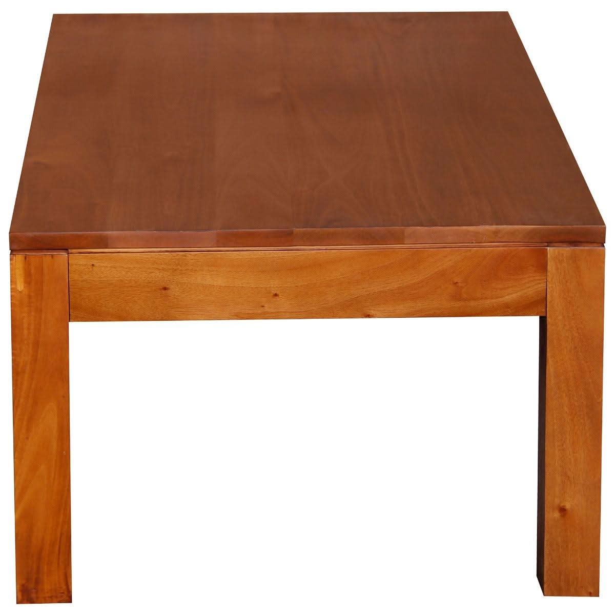 Tanaka Solid Mahogany Contemporary Coffee Table in Light Pecan - Chocolate Wood