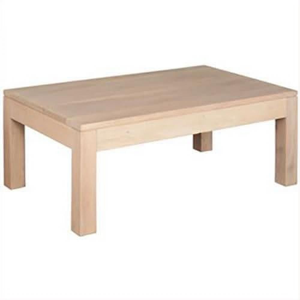 Tanaka Solid Mahogany Contemporary Coffee Table in Whitewash - Chocolate Wood