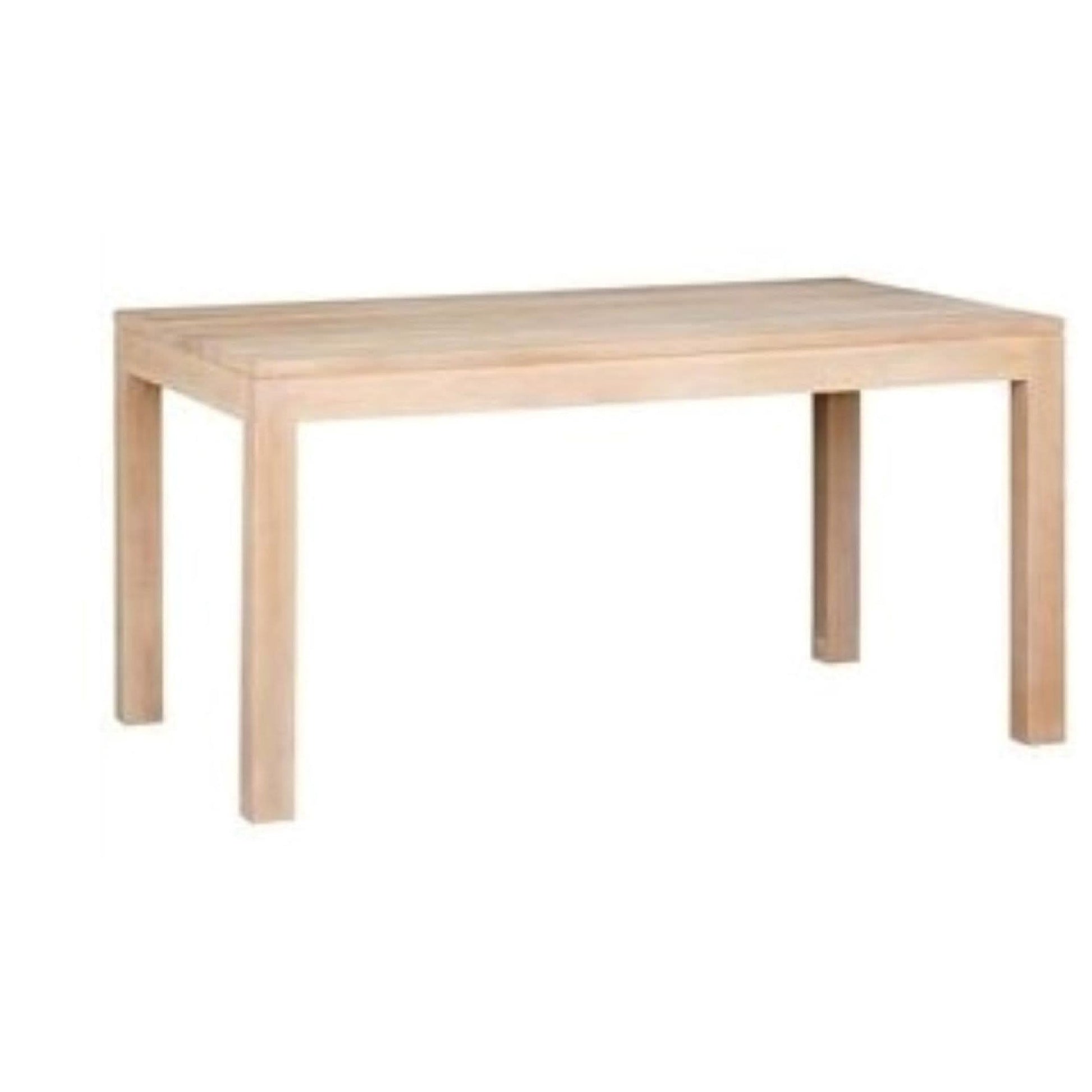 Tanaka Solid Mahogany Dining Table 120cm in White Wash - Chocolate Wood