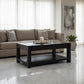 TANAKA SOLID MAHOGANY DOUBLE FACED MAHOGANY COFFEE TABLE 2 DRAWERS IN CHOCOLATE - MyChocolateWood