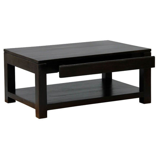 TANAKA SOLID MAHOGANY DOUBLE FACED MAHOGANY COFFEE TABLE 2 DRAWERS IN CHOCOLATE - MyChocolateWood
