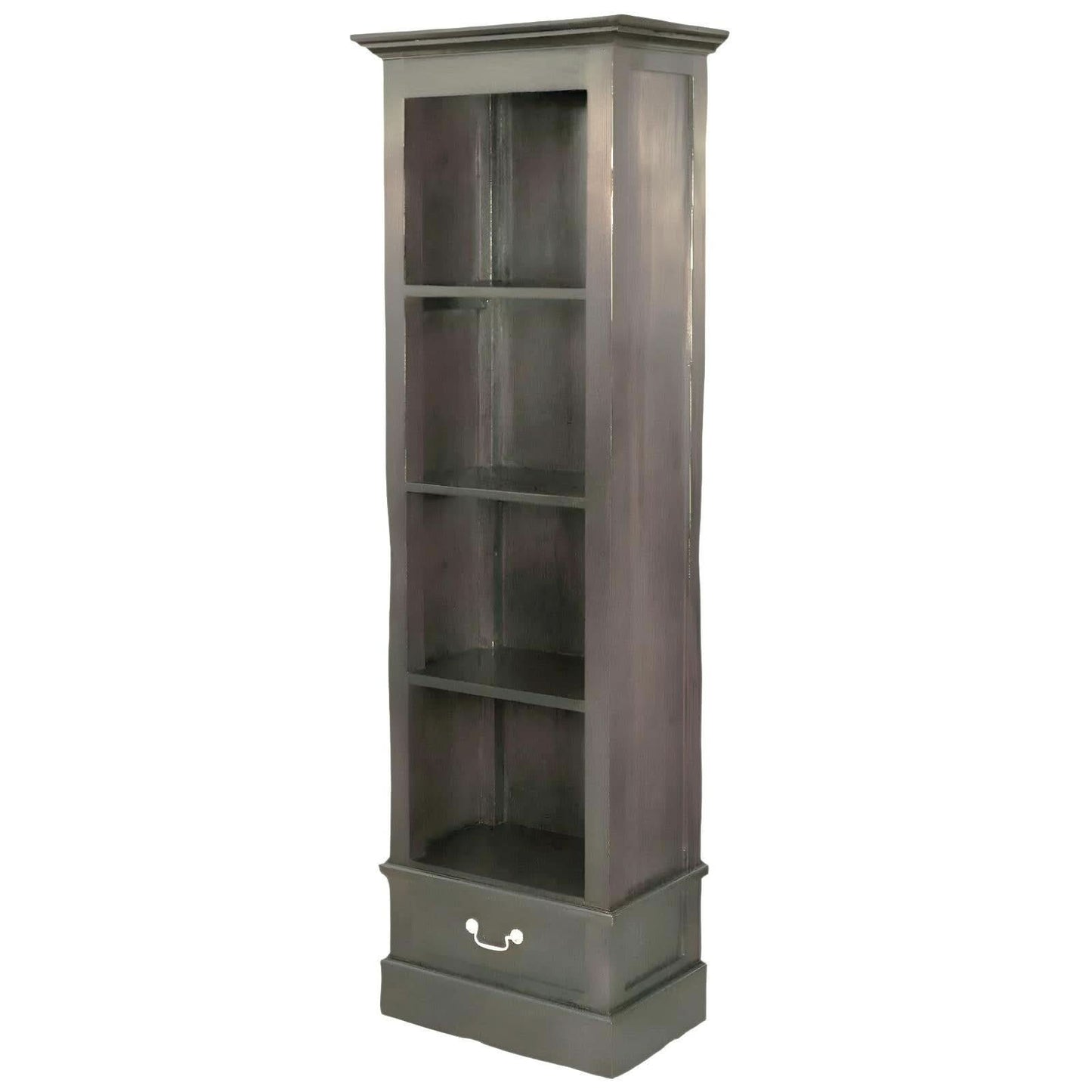 TANAKA SOLID MAHOGANY NARROW BOOKCASE IN CHOCOLATE FINISH - MyChocolateWood