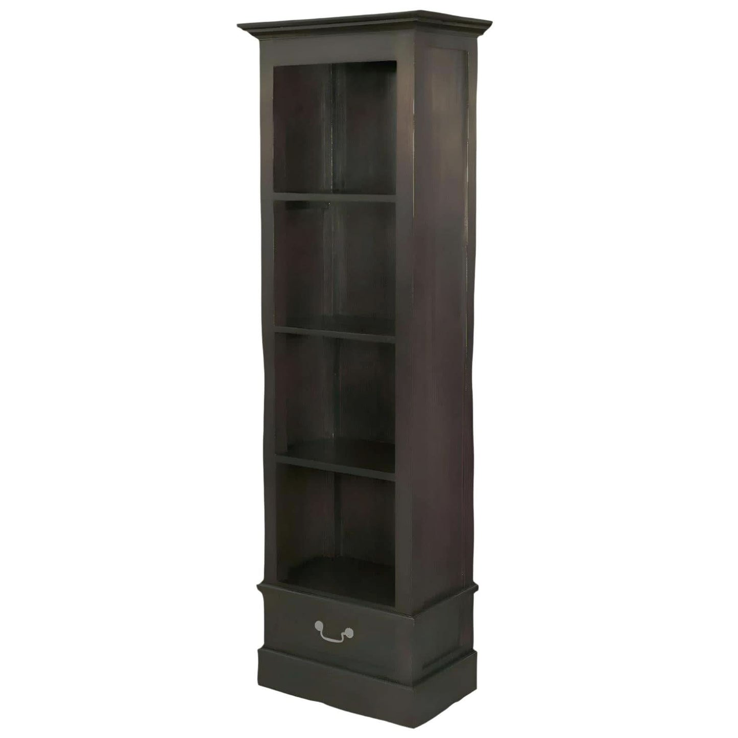 TANAKA SOLID MAHOGANY NARROW BOOKCASE IN CHOCOLATE FINISH - MyChocolateWood