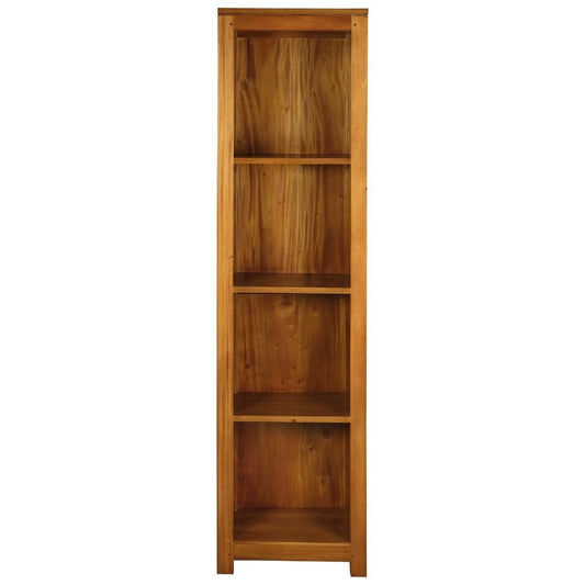 TANAKA SOLID MAHOGANY NARROW BOOKCASE IN LIGHT PECAN FINISH - MyChocolateWood