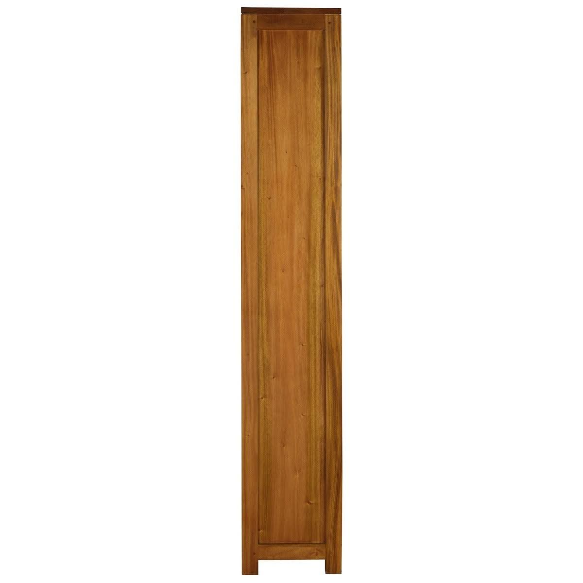 TANAKA SOLID MAHOGANY NARROW BOOKCASE IN LIGHT PECAN FINISH - MyChocolateWood