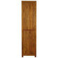Tanaka Solid Mahogany Narrow Bookcase in Light Pecan styled