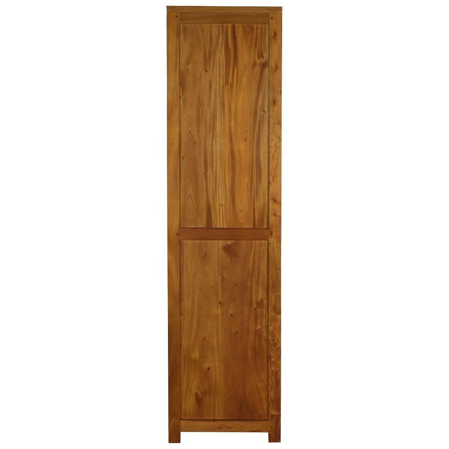 Tanaka Solid Mahogany Narrow Bookcase in Light Pecan styled