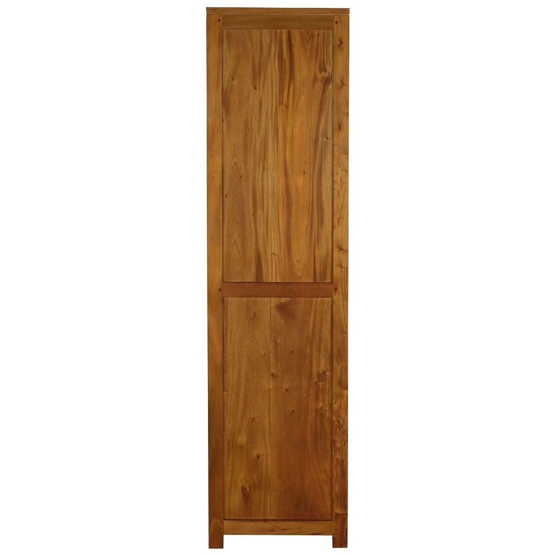 Tanaka Solid Mahogany Narrow Bookcase in Light Pecan styled