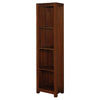 TANAKA SOLID MAHOGANY NARROW BOOKCASE IN MAHOGANY FINISH