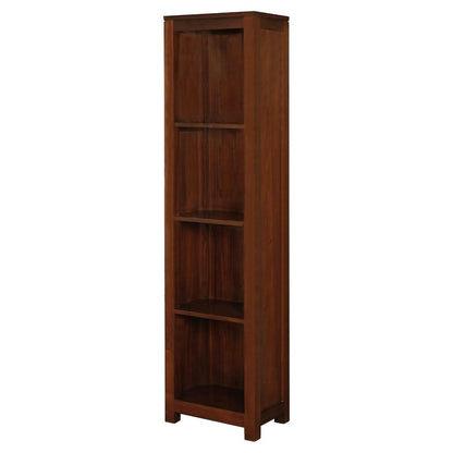 TANAKA SOLID MAHOGANY NARROW BOOKCASE IN MAHOGANY FINISH