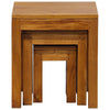 Tanaka Solid Mahogany Nest of Tables in Light Pecan - Chocolate Wood