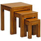 Tanaka Solid Mahogany Nest of Tables in Light Pecan - Chocolate Wood