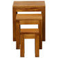 Tanaka Solid Mahogany Nest of Tables in Light Pecan - Chocolate Wood
