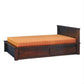 Tanaka Solid Mahogany Timber Queen Size Bed with 4 Drawers in Chocolate - Chocolate Wood