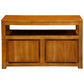 Tanaka Solid Mahogany Small TV Unit 97cm with 2 Doors in Light Pecan - Chocolate Wood