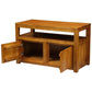 Tanaka Solid Mahogany Small TV Unit 97cm with 2 Doors in Light Pecan - Chocolate Wood