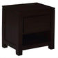 Tanaka Solid Mahogany 1 Drawer Bedside Table in Chocolate - Chocolate Wood