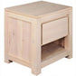 Tanaka Solid Mahogany 1 Drawer Bedside Table in White Wash - Chocolate Wood