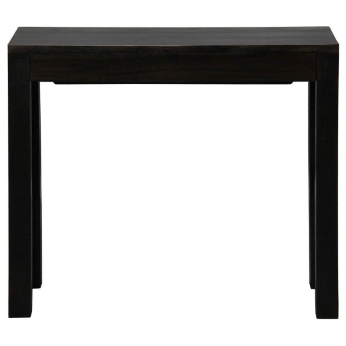 Tanaka Solid Mahogany Console Table 90cm with 1 Hidden Drawer in Chocolate - Chocolate Wood